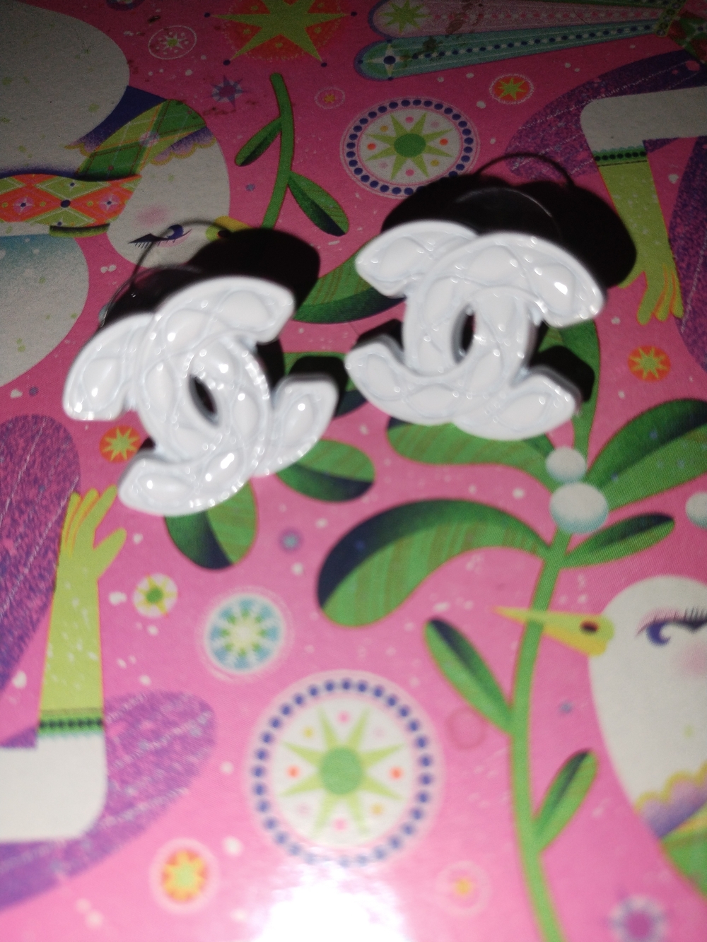 White 🤍 CC Earrings